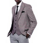 Anton Slimfit Plaid Combined 3-Piece Vested Suit // Gray (Euro: 50)