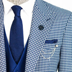 Rodolfo Slimfit Plaid 3-Piece Suit // Light Blue (Euro: 52)