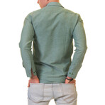 7674 Reversible Cuff Button-Down Shirt // Green (M)