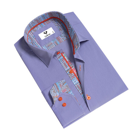 7678 Reversible Cuff Button-Down Shirt // Light Purple (S)