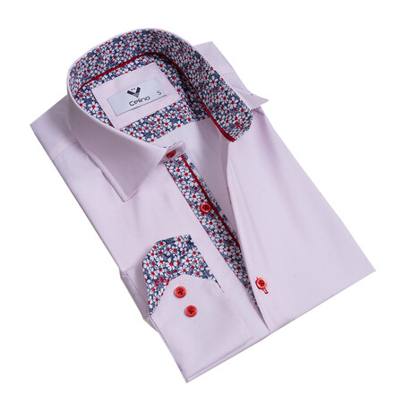 Demarion Reversible Cuff Button-Down Shirt // Pink (S)