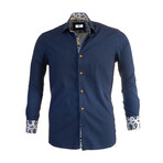 Joseph Reversible Cuff Button-Down Shirt // Royal Blue (3XL)