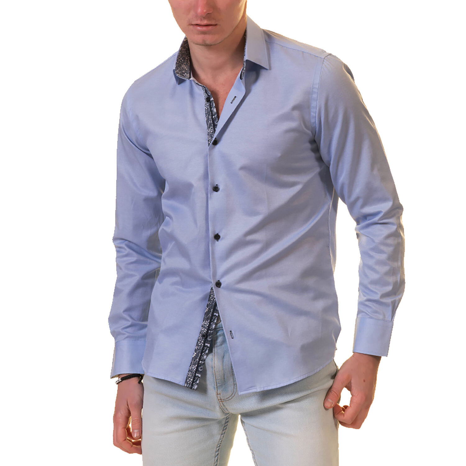 Alessandro Reversible Cuff Button-Down Shirt // Light Blue (S) - Celino ...