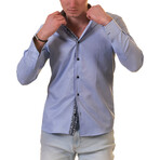 7689 Reversible Cuff Button-Down Shirt // Light Blue (M)