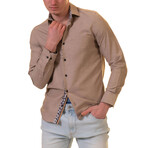 7684 Reversible Cuff Button-Down Shirt // Light Brown (XL)
