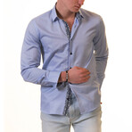 7689 Reversible Cuff Button-Down Shirt // Light Blue (M)