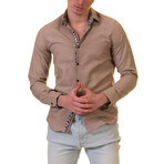7684 Reversible Cuff Button-Down Shirt // Light Brown (M)