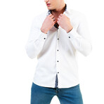 7801 Reversible Cuff Button-Down Shirt // White (L)