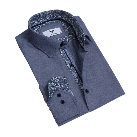 Parker Reversible Cuff Button-Down Shirt // Denim Blue (S)