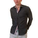 7680 Reversible Cuff Button-Down Shirt // Dark Gray (M)