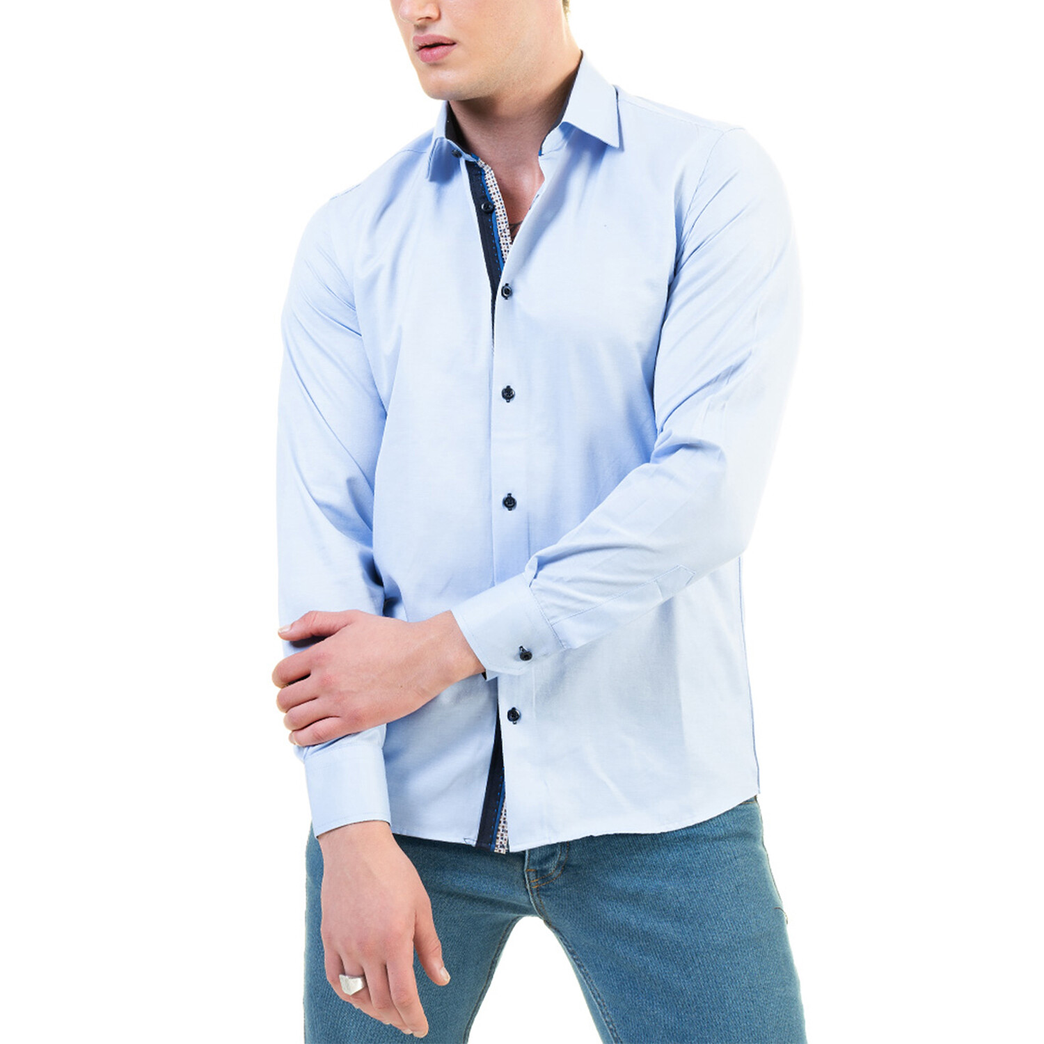 Dax Reversible Cuff Button-Down Shirt // Light Blue (3XL) - Celino ...