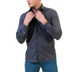 7803 Reversible Cuff Button-Down Shirt // Dark Gray (M)