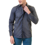 7803 Reversible Cuff Button-Down Shirt // Dark Gray (M)