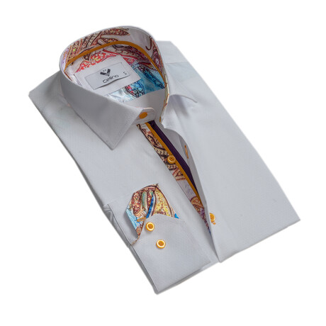 Gavin Reversible Cuff Button-Down Shirt // White (S)