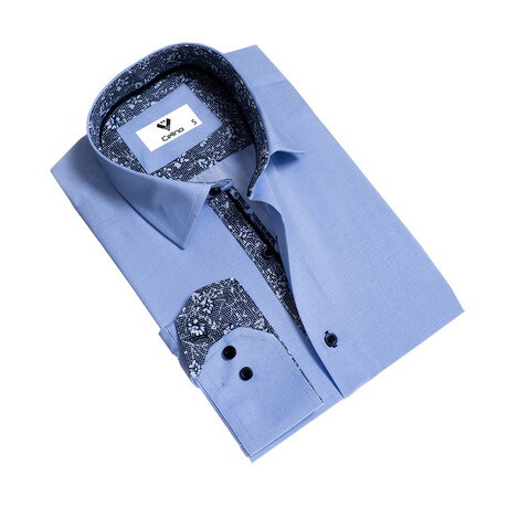 7689 Reversible Cuff Button-Down Shirt // Light Blue (XS)