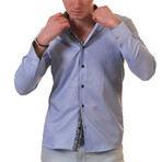 7686 Reversible Cuff Button-Down Shirt // Light Blue (M)