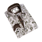 7683 Reversible Cuff Button-Down Shirt // White + Green (L)