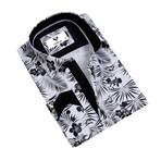 Roderick Reversible Cuff Button-Down Shirt // White + Black (XL)