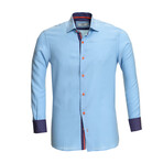 Zayne Reversible Cuff Button-Down Shirt // Light Blue (L)