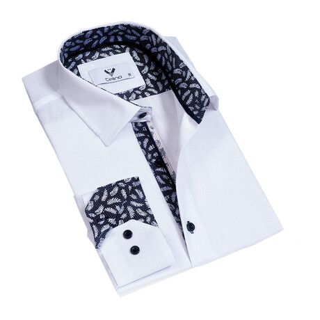 7801 Reversible Cuff Button-Down Shirt // White (S)