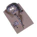 7684 Reversible Cuff Button-Down Shirt // Light Brown (XL)