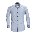 7888 Reversible Cuff Button-Down Shirt // Gray + Blue (3XL)