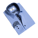 7686 Reversible Cuff Button-Down Shirt // Light Blue (M)