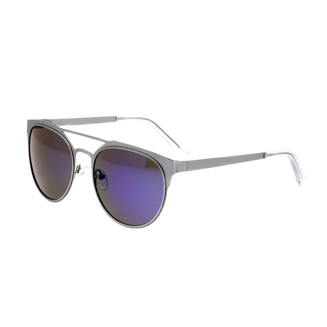 Mensa Polarized Sunglasses // Silver Frame + Blue Lens