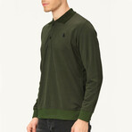 Quarter Button Up Sweatshirt // Green (S)