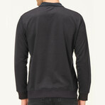 Quarter Button Up Sweatshirt // Dark Blue (S)