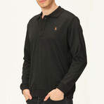 Quarter Button Up Sweatshirt // Black (S)