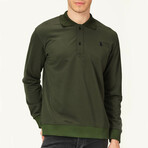 Quarter Button Up Sweatshirt // Green (S)