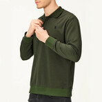 Quarter Button Up Sweatshirt // Green (S)