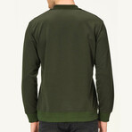 Quarter Button Up Sweatshirt // Green (S)
