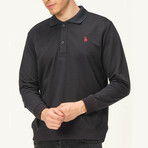 Quarter Button Up Sweatshirt // Dark Blue (S)