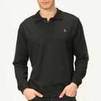 Quarter Button Up Sweatshirt // Black (S)