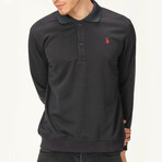 Quarter Button Up Sweatshirt // Dark Blue (S)