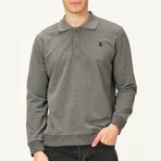 Quarter Button Up Sweatshirt // Gray (S)