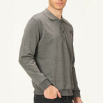 Quarter Button Up Sweatshirt // Gray (S)