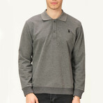 Quarter Button Up Sweatshirt // Gray (S)