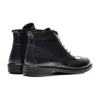 Men's Lace-Up Leather Boots // Glossy Black (Size 40)