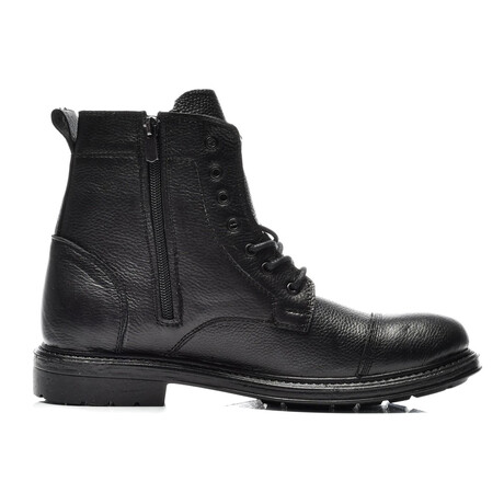 Men's Side-Zip Leather Boots // Black (Size 40)