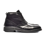 Men's Lace-Up Leather Boots // Glossy Black (Size 44)