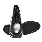 Men's Lace-Up Leather Boots // Glossy Black (Size 43)