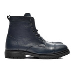 Men's Side-Zip Leather Boots // Navy Blue (Size 43)