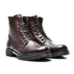 Men's Side-Zip Leather Boots // Brown (Size 42)