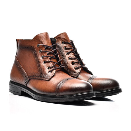 Men's Lace-Up Leather Boots // Whiskey (Size 40)