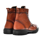 Men's Side-Zip Leather Boots // Tobacco (Size 43)