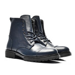 Men's Side-Zip Leather Boots // Navy Blue (Size 43)