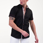 Short Sleeve Button Up Shirt // Jet Black (S)